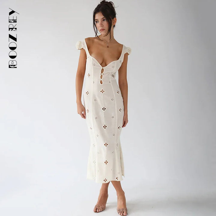 Elara™ | Vintage Besticktes Kleid