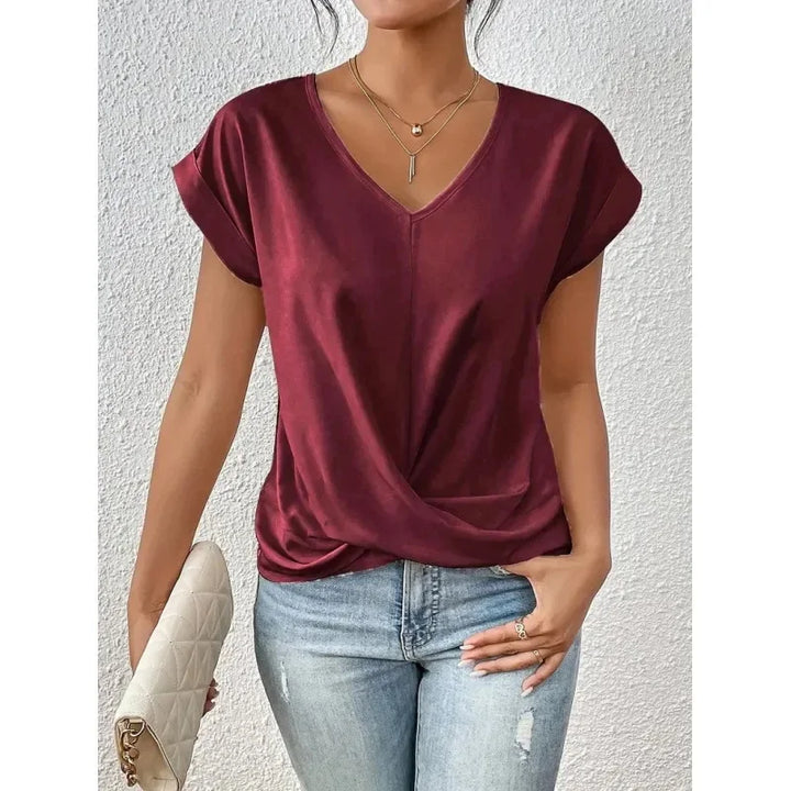Aria™ – Lässiges T-Shirt mit herzförmigem Ausschnitt