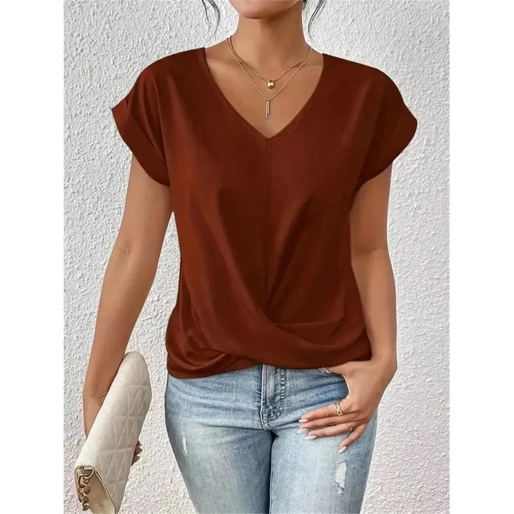 Aria™ – Lässiges T-Shirt mit herzförmigem Ausschnitt