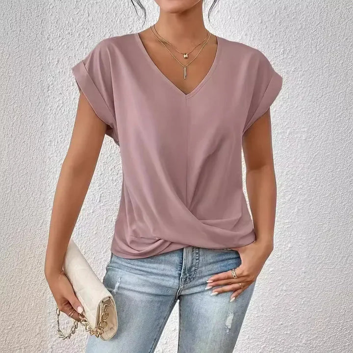 Aria™ – Lässiges T-Shirt mit herzförmigem Ausschnitt