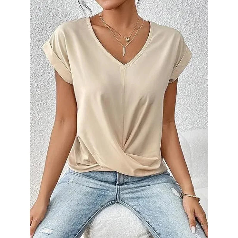 Aria™ – Lässiges T-Shirt mit herzförmigem Ausschnitt