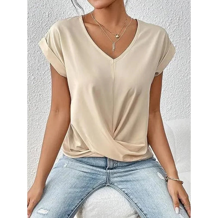 Aria™ – Lässiges T-Shirt mit herzförmigem Ausschnitt