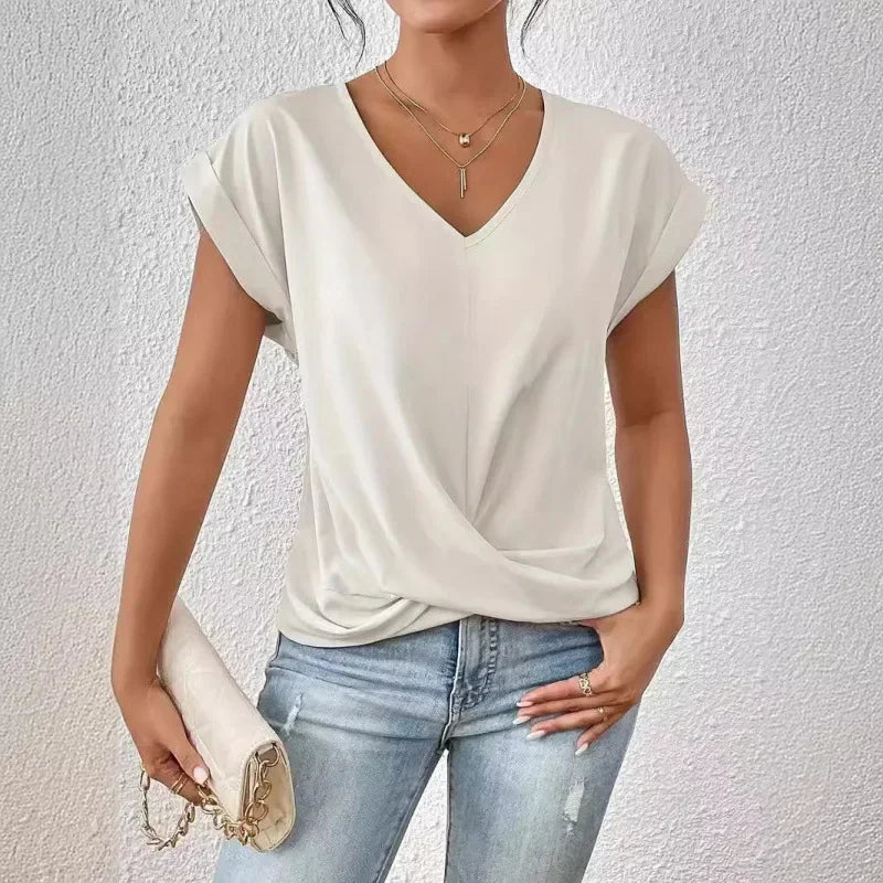 Aria™ – Lässiges T-Shirt mit herzförmigem Ausschnitt
