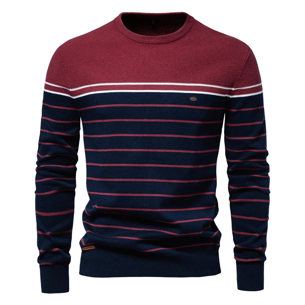 Viva Mode | Herren-Gestreifter Pullover