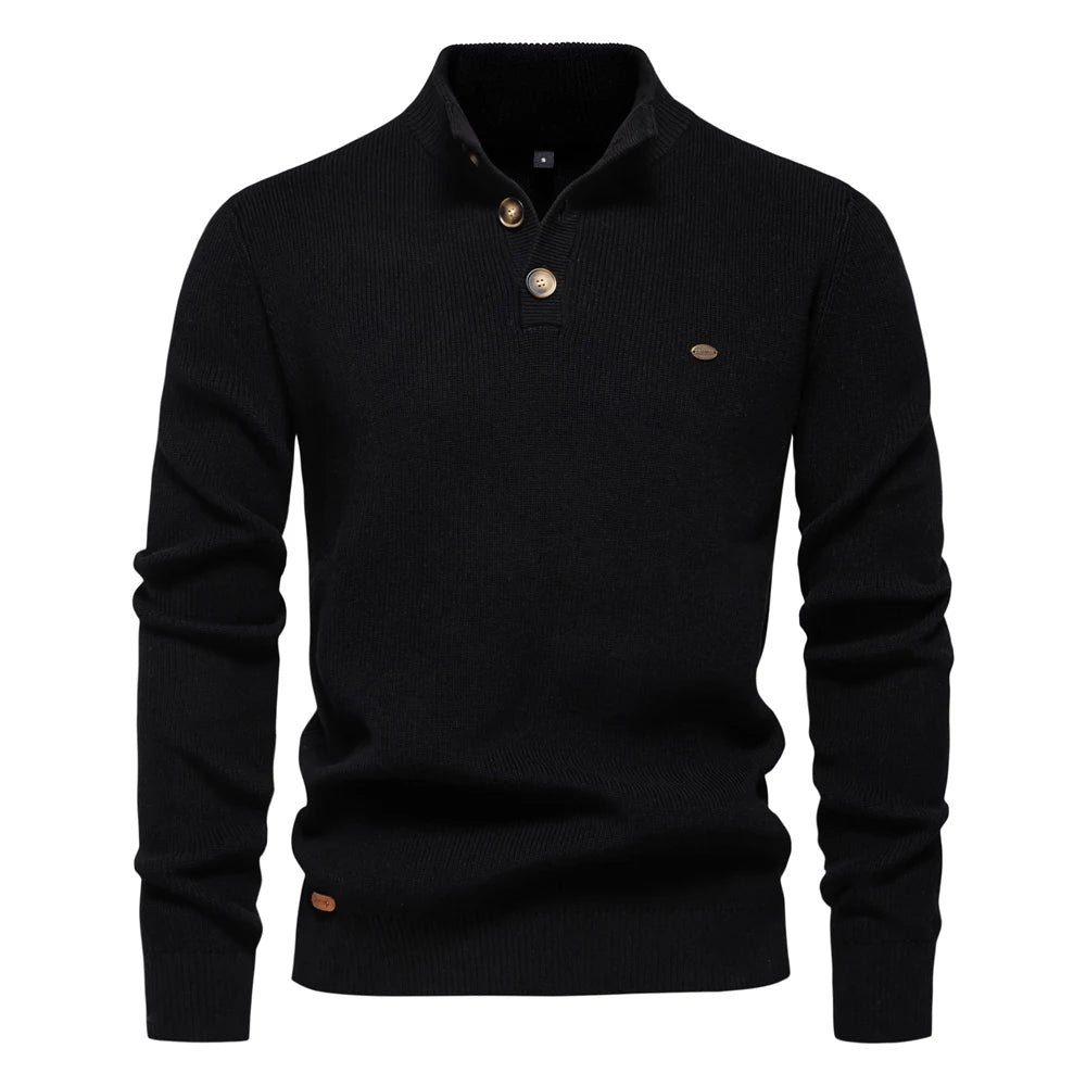 Viva Mode | Herrenpullover mit Knopfdesign