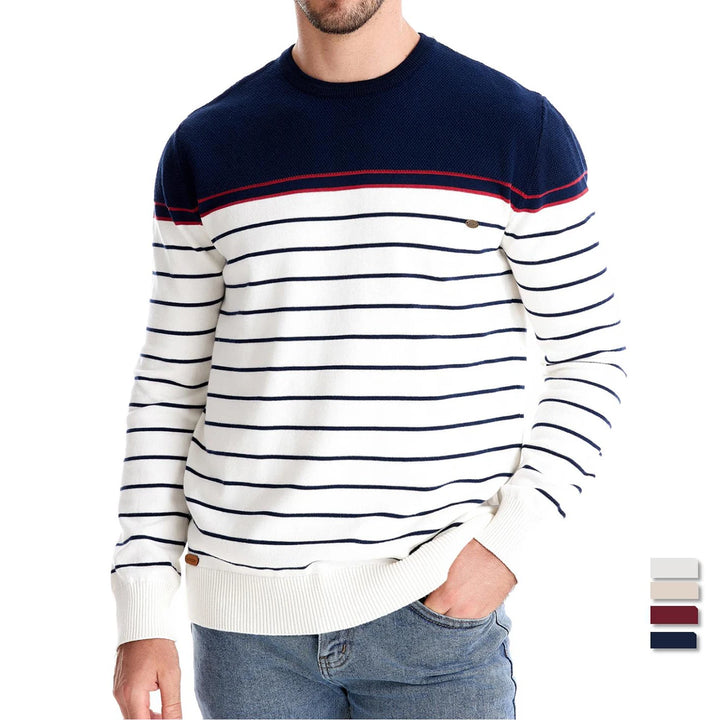 Viva Mode | Herren-Gestreifter Pullover