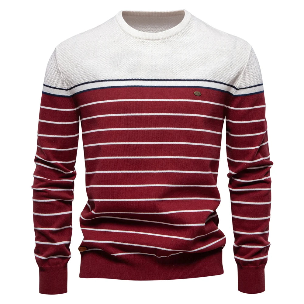 Viva Mode | Herren-Gestreifter Pullover