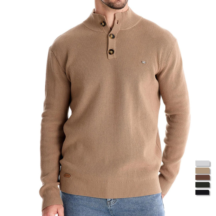 Viva Mode | Herrenpullover mit Knopfdesign