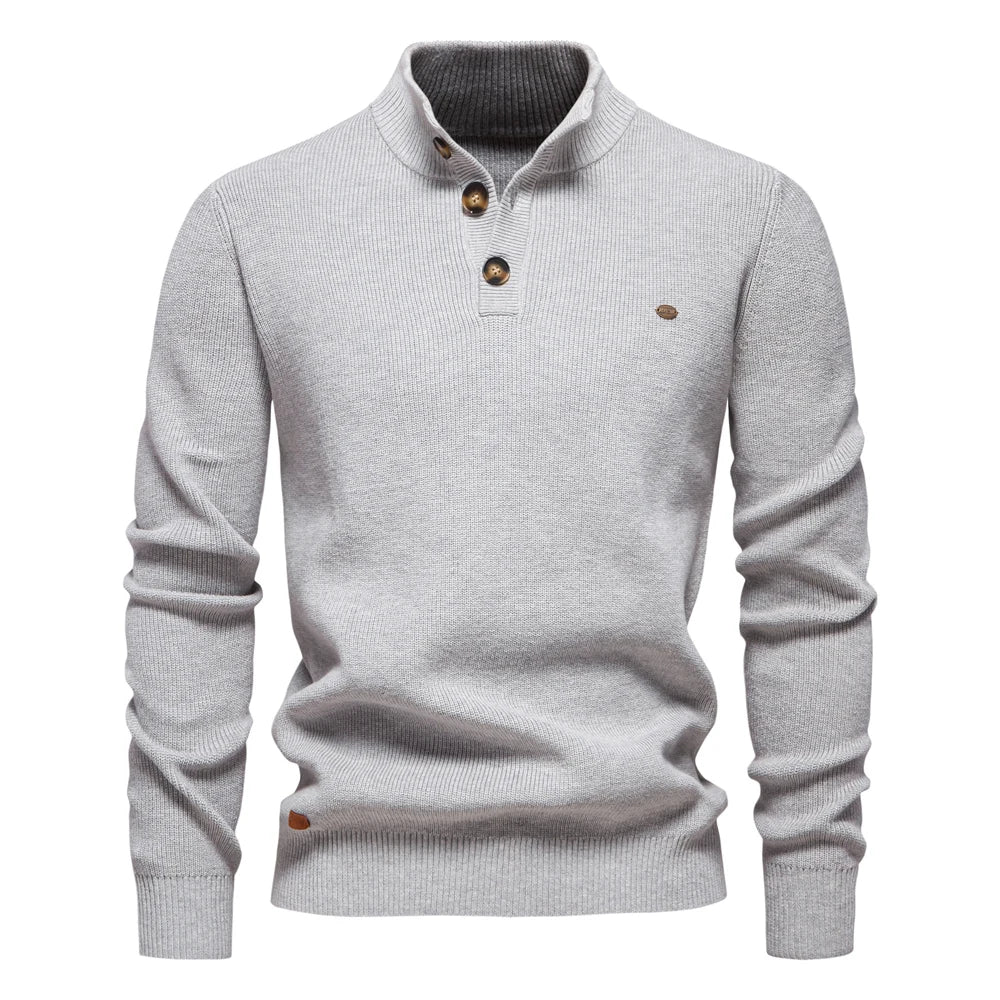 Viva Mode | Herrenpullover mit Knopfdesign