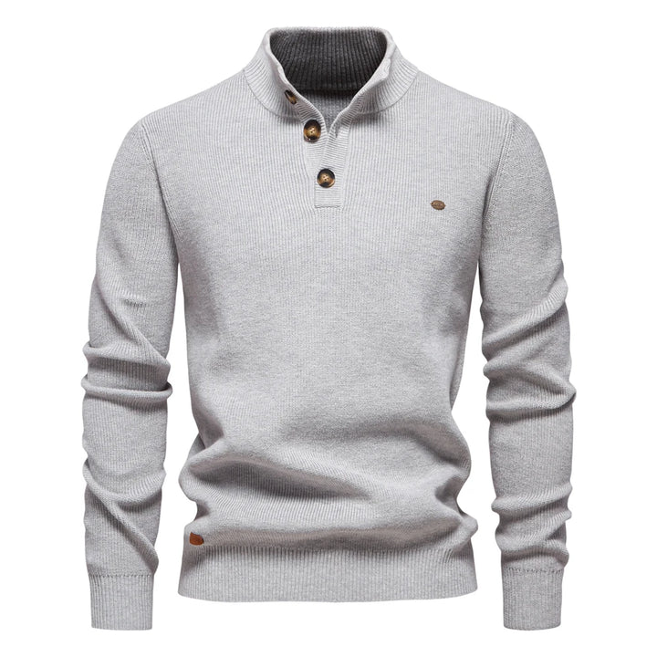 Viva Mode | Herrenpullover mit Knopfdesign